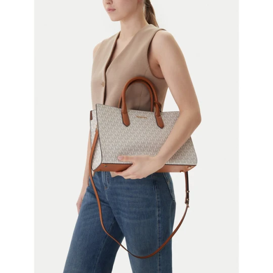 Zdjęcie produktu Torebka MICHAEL Michael Kors Scarlett Medium Signature Logo Satchel 30F4GETS2B Beżowy