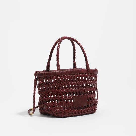 Zdjęcie produktu Torebka mini pleciona skóra ciemna wiśnia BIMBA Y LOLA DARK CHERRY