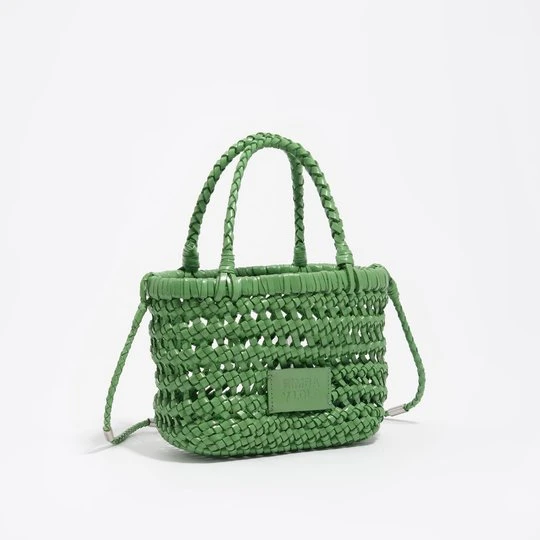 Zdjęcie produktu Torebka mini pleciona skóra szmaragdowa BIMBA Y LOLA EMERALD