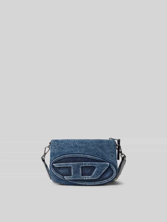 Zdjęcie produktu Torebka na długim pasku z detalem z logo Diesel Jeansowy niebieski