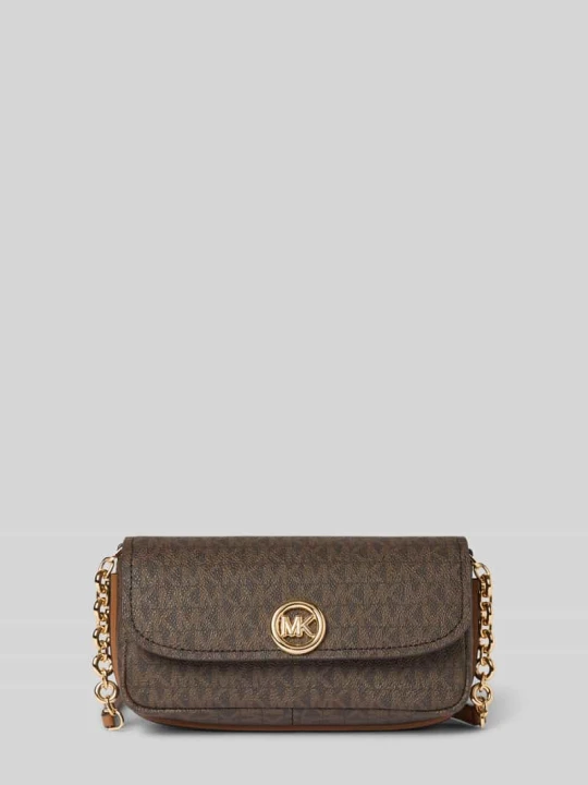 Zdjęcie produktu Torebka na łańcuchu z klapką i kieszenią wsuwaną model 'NOLITA' Michael Kors Ciemnobrązowy