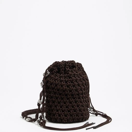 Zdjęcie produktu Torebka szydełkowa pleciona bucket brązowa BIMBA Y LOLA