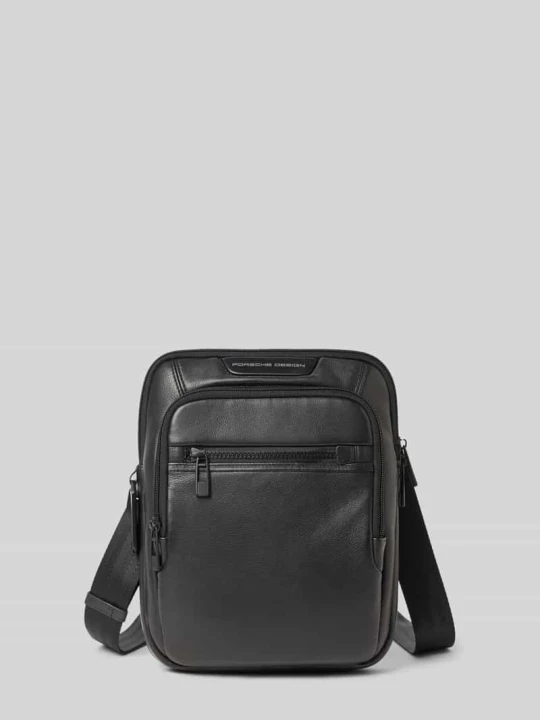 Zdjęcie produktu Torebka na ramię skórzana z detalem z logo Porsche Design czarny