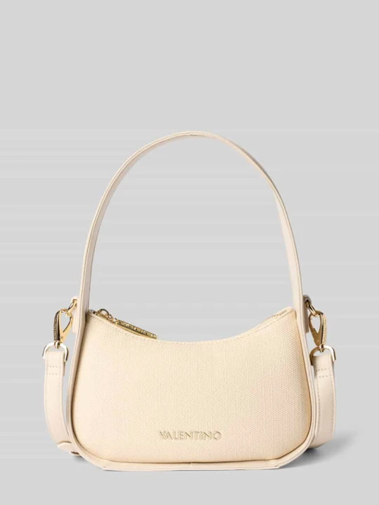 Zdjęcie produktu Torebka na ramię z detalem z logo model 'Atena' VALENTINO BAGS Écru
