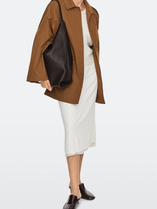 Zdjęcie produktu Torebka Na Ramię Ze Skóry Nappa - Brązowy - Massimo Dutti - Female