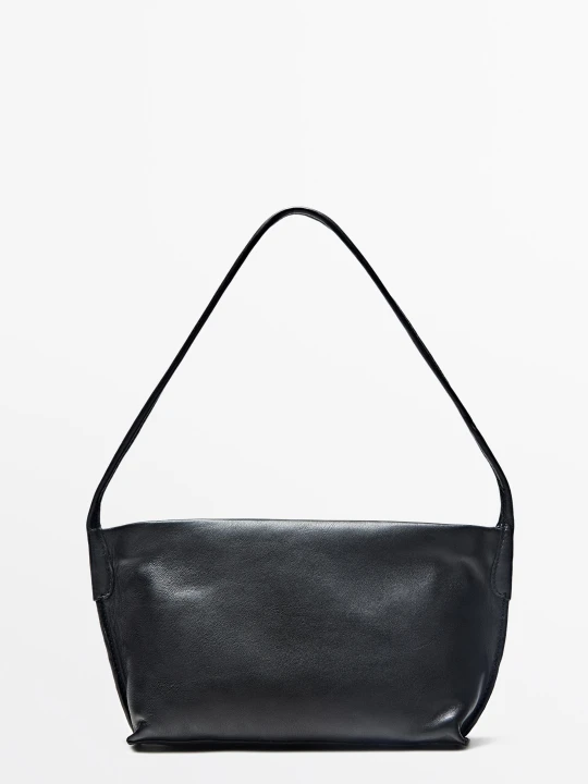 Zdjęcie produktu Mini Torebka Na Ramię Ze Skóry Nappa - Czarny - Massimo Dutti - Female