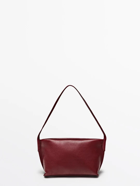 Zdjęcie produktu Torebka Na Ramię Ze Skóry Nappa - Intens Czer - Massimo Dutti - Female