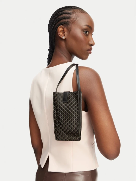 Zdjęcie produktu Torebka na telefon Calvin Klein Emblem Aop Phone Crossbody LV04F1115G Czarny