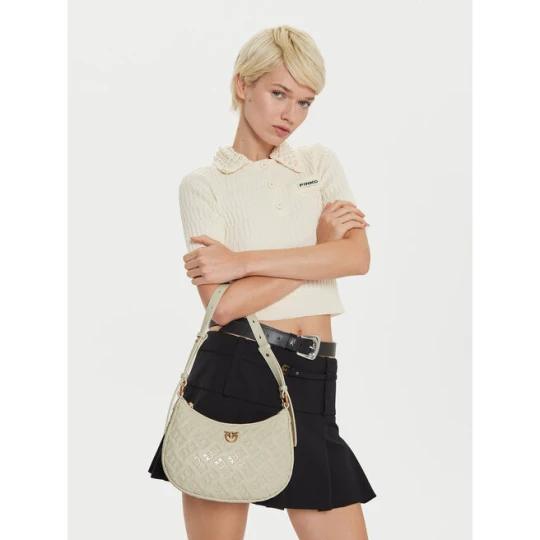 Zdjęcie produktu Torebka PINKO Half Moon Mini Fl AI 24-25 PLTT 102790 A1YB Écru Kremowy