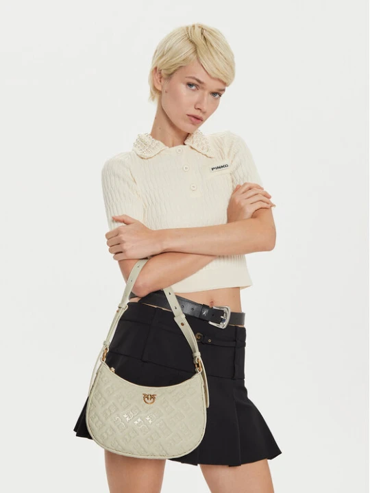 Zdjęcie produktu Torebka PINKO Half Moon Mini Fl AI 24-25 PLTT 102790 A1YB Kremowy