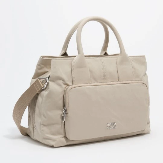Zdjęcie produktu Torebka Pocket do ręki duża bawełna szara BIMBA Y LOLA