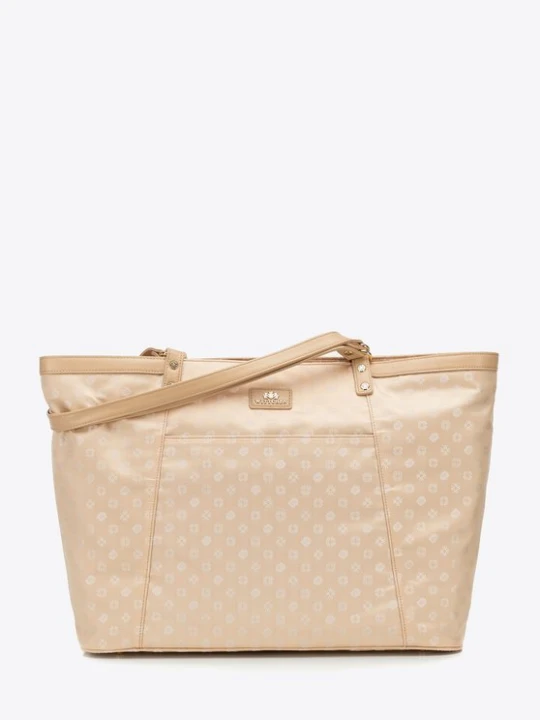 Zdjęcie produktu Torebka shopperka żakardowa w monogram kremowa Wittchen kremowy