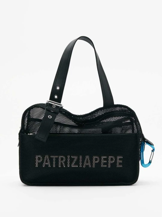 Zdjęcie produktu Torebka Shopping (IM)PERFECTION z siatki Patrizia Pepe czarny
