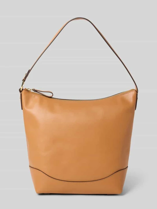 Zdjęcie produktu Torebka skórzana z ozdobnym szwem Lauren Ralph Lauren Jasnobrązowy