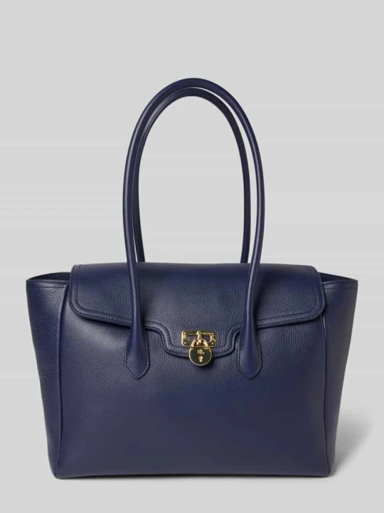 Zdjęcie produktu Skórzana torebka z zawieszką z logo Lauren Ralph Lauren Granatowy