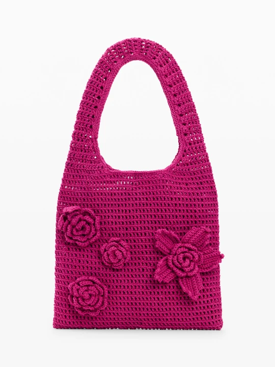 Zdjęcie produktu torebka szydełkowa w kwiaty Desigual czerwony