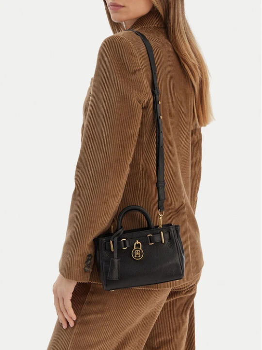 Zdjęcie produktu Torebka Tommy Hilfiger American Icon Micro Tote Leather AW0AW18167 Czarny