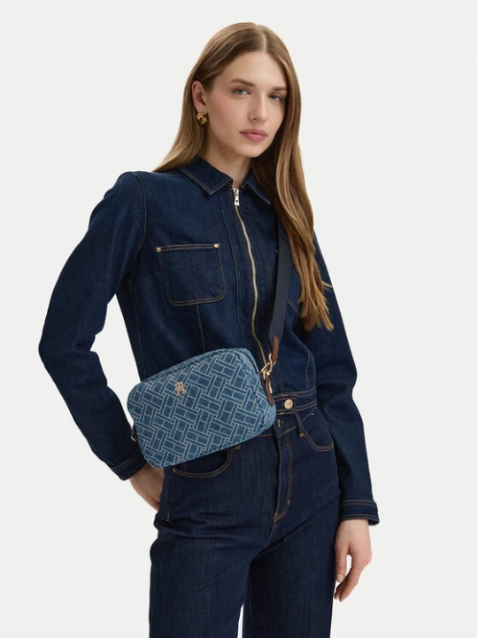 Zdjęcie produktu Torebka Tommy Hilfiger Popette Camera Bag Denim Flag AW0AW18610 Niebieski
