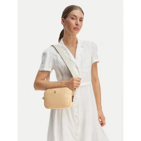 Zdjęcie produktu Torebka Tommy Hilfiger Popette Camera Bag Raffia AW0AW18525 Beżowy