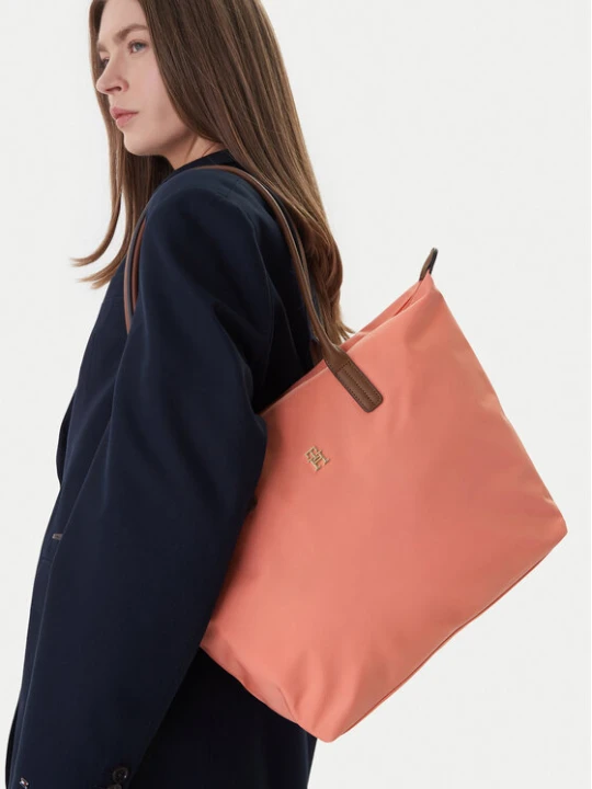 Zdjęcie produktu Torebka Tommy Hilfiger Popette Tote AW0AW17711 Koralowy
