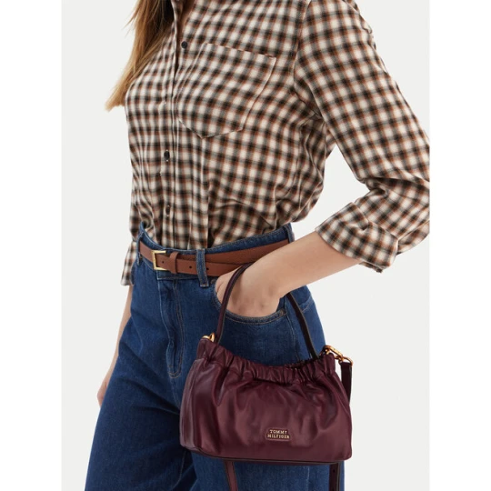 Zdjęcie produktu Torebka Tommy Hilfiger Soft Leather Mini Crossover AW0AW18306 Bordowy