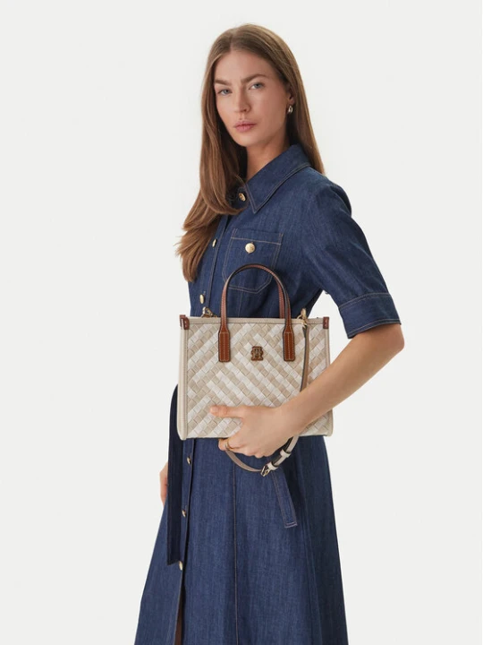 Zdjęcie produktu Torebka Tommy Hilfiger Th City Mini Tote AW0AW18393 Beżowy