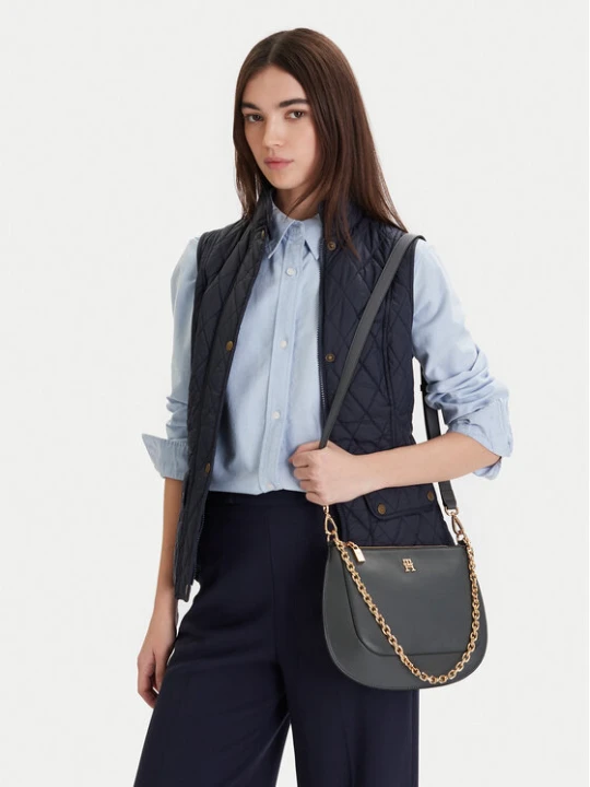 Zdjęcie produktu Torebka Tommy Hilfiger Th Glam Conv Med Crossover AW0AW18143 Szary