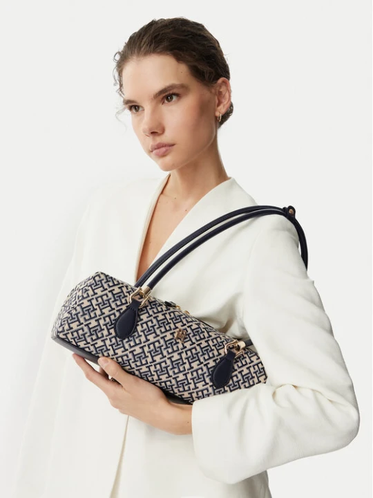 Zdjęcie produktu Torebka Tommy Hilfiger Th Grace Shoulder Bag Jacquard AW0AW18752 Niebieski