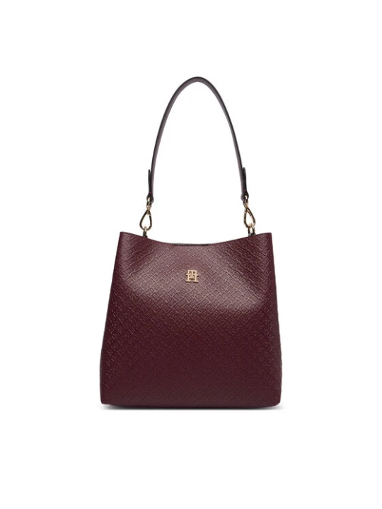 Zdjęcie produktu Torebka Tommy Hilfiger Th Icon Shoulder Bag Mono AW0AW19000 Bordowy