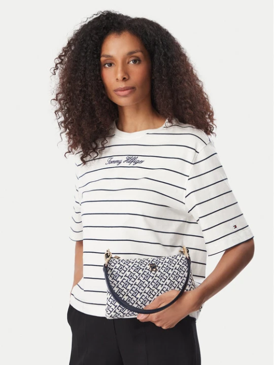 Zdjęcie produktu Torebka Tommy Hilfiger Th Jacquard Mini Shoulder Bag AW0AW19006 Niebieski