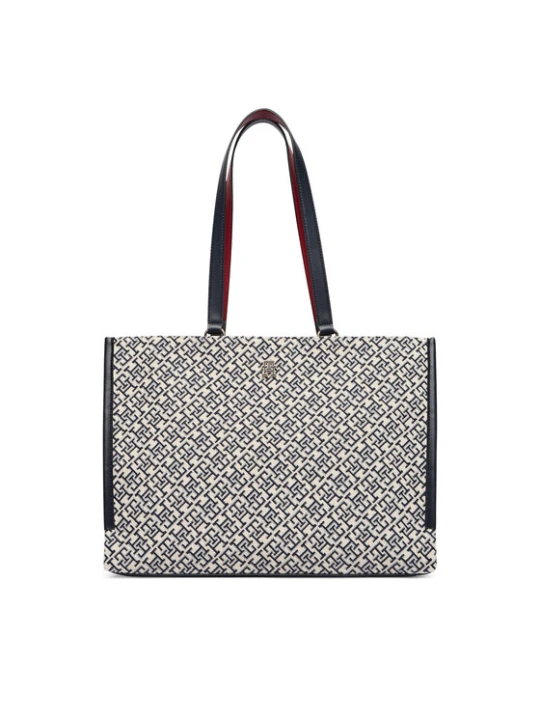 Zdjęcie produktu Torebka Tommy Hilfiger Th Jacquard Tote AW0AW19009 Niebieski