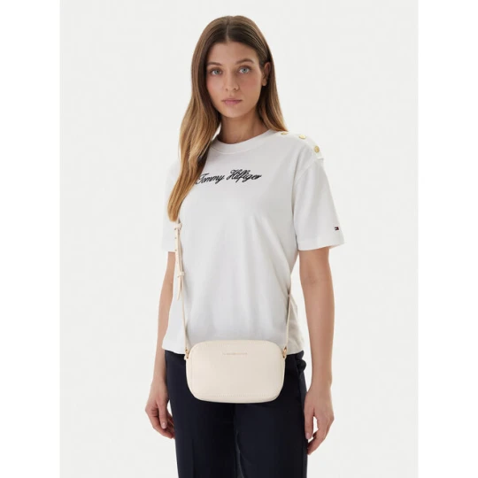 Zdjęcie produktu Torebka Tommy Hilfiger Th Logo Camera Bag AW0AW18115 Écru Kremowy