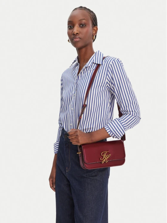 Zdjęcie produktu Torebka Tommy Hilfiger Th Script Flap Crossover AW0AW18399 Bordowy