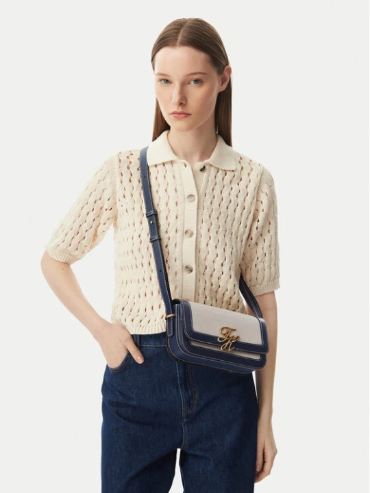 Zdjęcie produktu Torebka Tommy Hilfiger Th Script Flap Crossover Canvas AW0AW18737 Kremowy