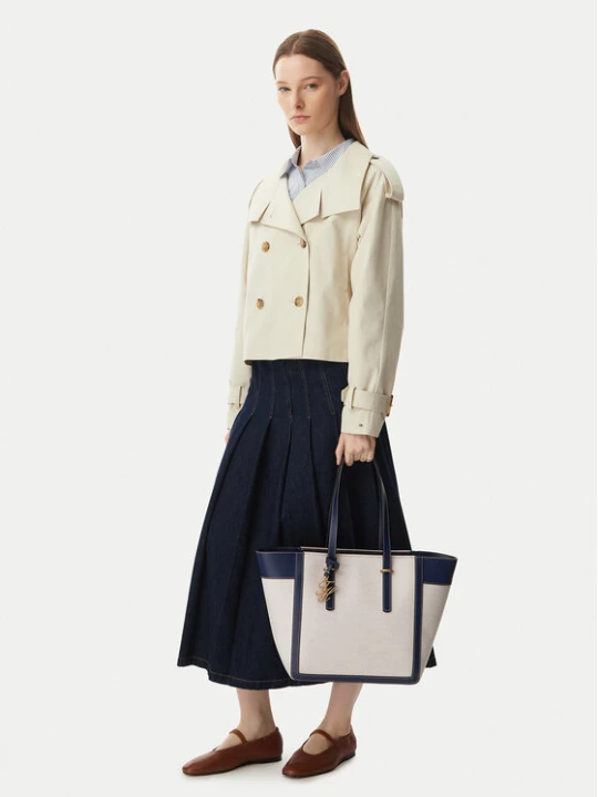 Zdjęcie produktu Torebka Tommy Hilfiger Th Script Tote Canvas AW0AW18829 Kremowy