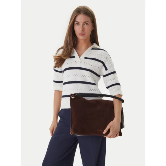 Zdjęcie produktu Torebka Tommy Hilfiger Th Statement Leather Bag Suede AW0AW18402 Brązowy
