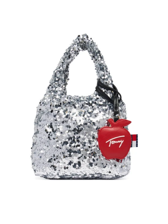 Zdjęcie produktu Torebka Tommy Jeans Tjw Bodega Sequins Shopper AW0AW19091 Srebrny