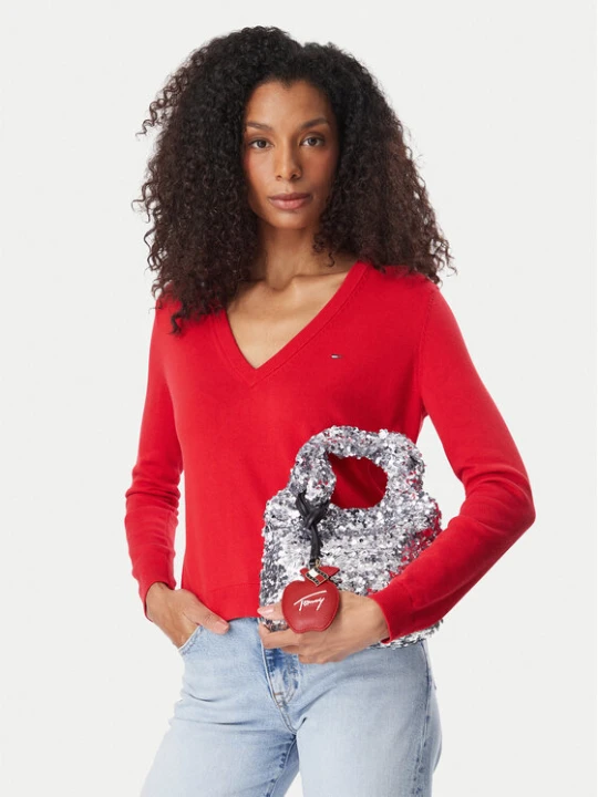 Zdjęcie produktu Torebka Tommy Jeans Tjw Bodega Sequins Shopper AW0AW19091 Srebrny