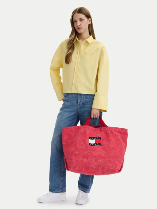 Zdjęcie produktu Torebka Tommy Jeans Tjw Wave Flag Med Tote AW0AW18466 Koralowy