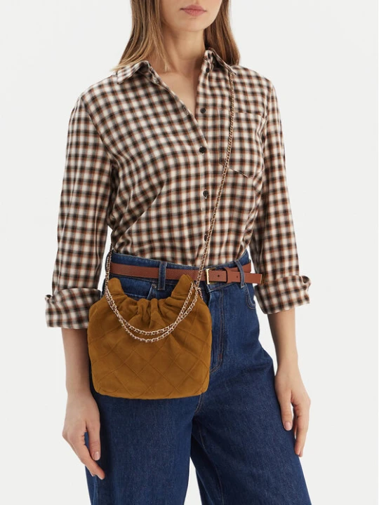 Zdjęcie produktu Torebka Tory Burch Fleming Suede Mini Hobo Bag 166066 Brązowy