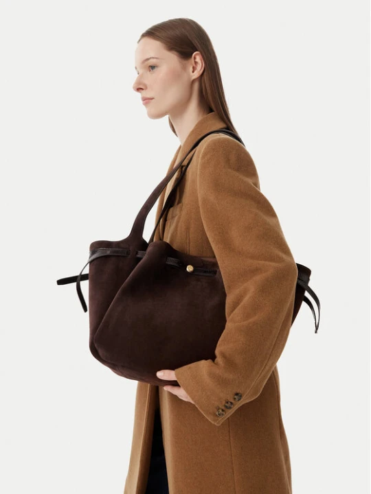 Zdjęcie produktu Torebka Tory Burch Romy Suede Tote 186348 Brązowy