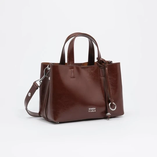 Zdjęcie produktu Torebka tote Chihuahua średnia skóra ciemnobrązowa BIMBA Y LOLA DARK TAN