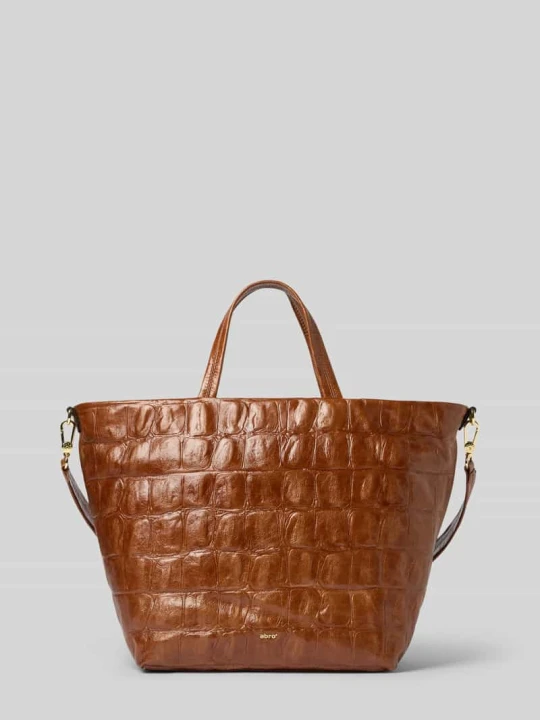 Zdjęcie produktu Torebka typu tote bag z detal z logo model „Alba” Abro Koniakowy