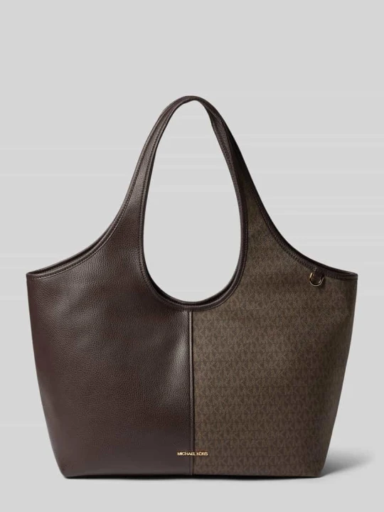 Zdjęcie produktu Torebka typu tote z aplikacją z logo model 'Henly' Michael Kors Ciemnobrązowy