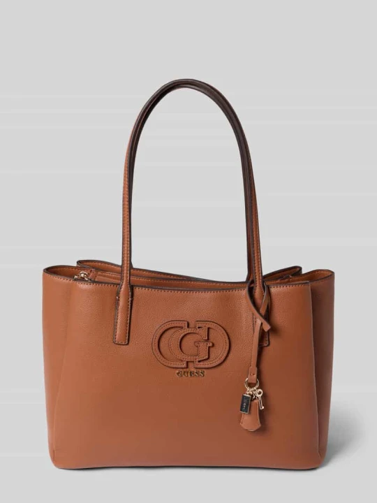 Zdjęcie produktu Torebka typu tote z materiał skóropodobny model 'Isola' Guess Koniakowy