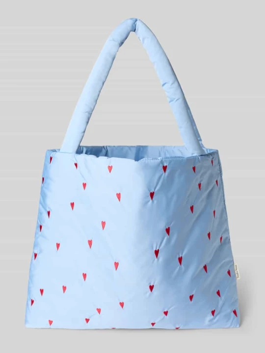 Zdjęcie produktu Torebka typu tote z wyhaftowanym motywem na całej powierzchni model 'Puffy' STUDIO NOOS Jasnoniebieski