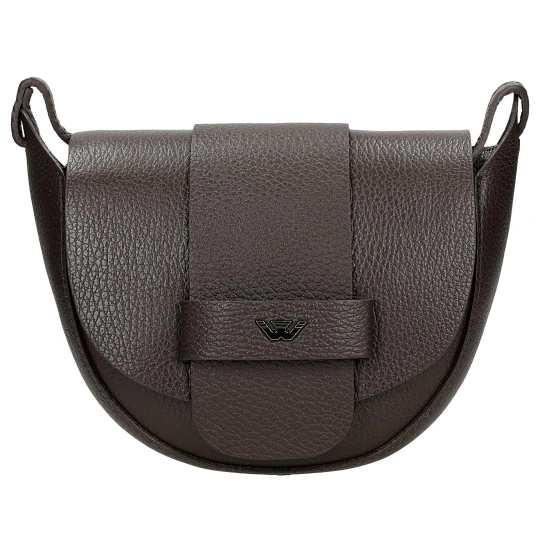 Zdjęcie produktu Skórzana ciemnobrązowa torebka saddle bag 9816-52 Wojas