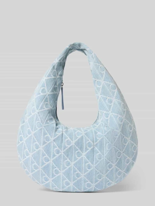 Zdjęcie produktu Torebka z bawełny z wzorem logo Calvin Klein Jasnoniebieski
