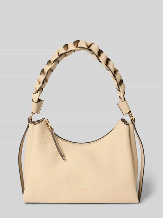 Zdjęcie produktu torebka z detal z logo model 'BOHEME GRANA DOUBLE HOBO' Coccinelle Piaskowy