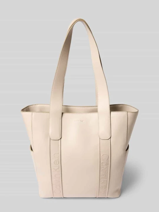 Zdjęcie produktu Torebka z detalami z logo model ‘WEBBING’ Calvin Klein Beżowy
